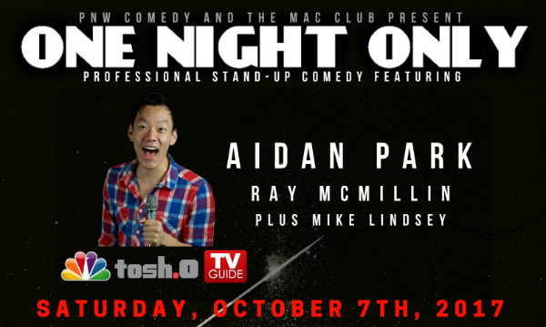 One Night Only: Stand-Up Comedy w/ Aidan Park in McMinnville, OR (Oct. 7, 2017)